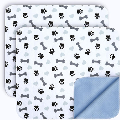 Washable Pee Pads for Dogs - Waterproof Reusable Puppy Pads with Anti-Slip Backing, Pet Training Pad for Puppy Playpen, Crate, Whelping Box, Potty Training (Pack of 6 - 30X34)