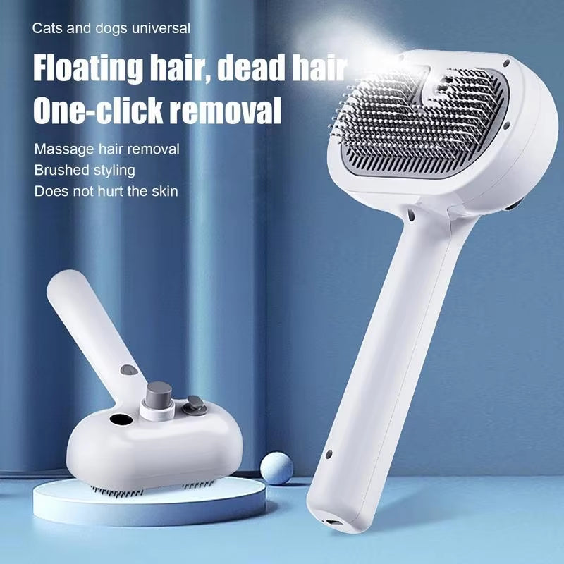 Animal Hair Remover Brush Dog and Cat Steam Brush Pet Self Cleaning Dog Brush Grooming Removes Cat Hairs Cat Dog Accessories
