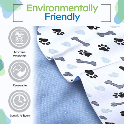 Washable Pee Pads for Dogs - Waterproof Reusable Puppy Pads with Anti-Slip Backing, Pet Training Pad for Puppy Playpen, Crate, Whelping Box, Potty Training (Pack of 6 - 30X34)